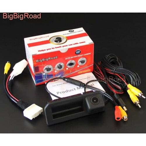 BigBigRoad Car Rear View Camera With RCA Port Adapter 24 Pins For Skoda Kodiaq 2016 2017 2018 Original Monitor Compatible