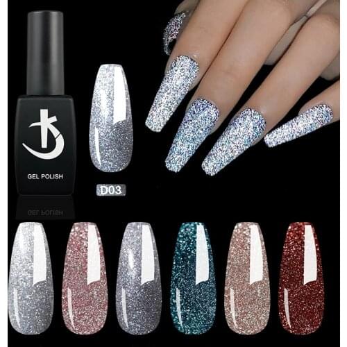 Nail Glitter Reflective Varnish Semi-permanent Broken Diamond Gel Nail Polish 12ml Super Flash Hybrid uv Gellac for Manicure