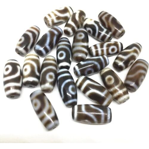 20pcs/lots Natural Stone 2 eyes Small Tibetan Dzi Beads 9mm*19mm Accessory for making Bracelet Necklace DIY Tibet Beads