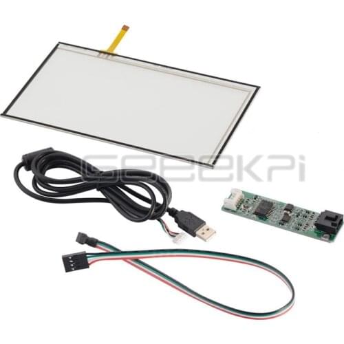 GeeekPi 7" 4-Wire TFT LCD Touch Panel Screen+USB Port Touch Panel Controller Driver Kit 165*100 For AT070TN90