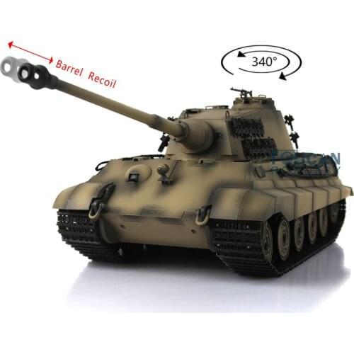 Heng Long 1/16 2.4G 7.0 Barrel Recoil King Tiger RTR RC Tank 3888A Metal Tracks TH17566-SMT4