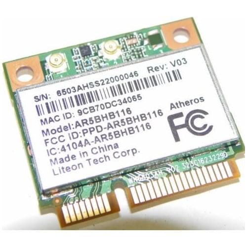 Card for ATHEROS AR9382 AR5BHB116 2.4/5 GHz Single-chip 300Mbps Wireless Wifi N Half MINI PCIE Card