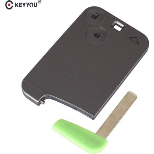 KEYYOU 2 Buttons Replacement Smart Remote Key Auto Card Car Key Case Fob Shell For RENAULT Laguna Espace With Small Key Blade