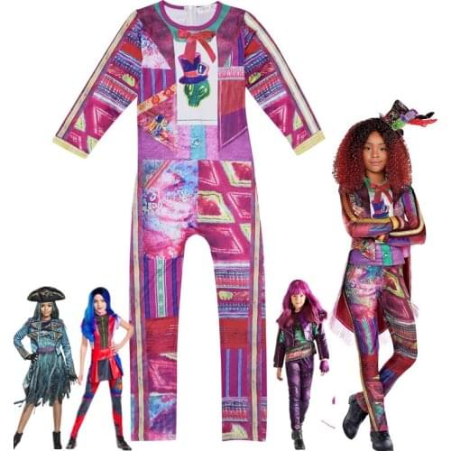 Pink Audrey Costumes girl Xmas Halloween Costumes for Kids Fancy Party Costume evie descendants 3 Mal Cosplay Fantasia costumes