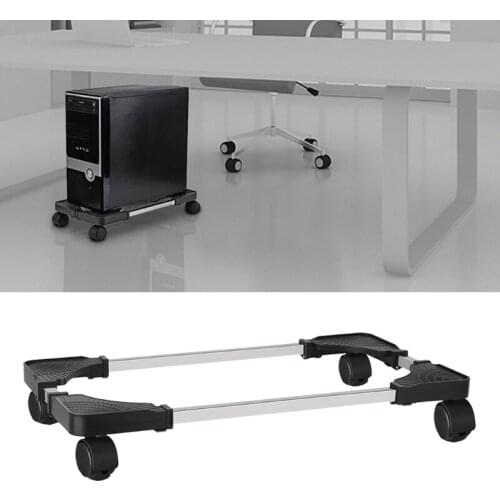 Mobile CPU Computer Tower Desktop Bracket Cooling Base Pulley Chassis Bracket Adjustable Shelf