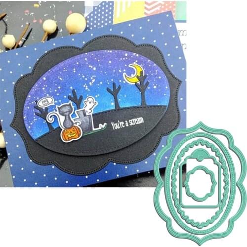 Lacework Oval Frame Metal Cutting Dies Oval Frame Dies Scrapbooking 2020 Embossing Crafts Cards