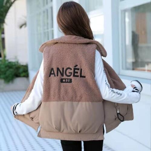Куртка женская Korean Fashion Vests For Women Autumn Winter Thick Fleece Womens Jacket Sleeveless Sweater Warm Vest Femme 2021