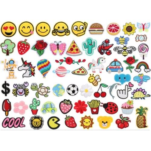 Cartoon Animal Spaceship Car Skull Butterfly Rainbow Lips Flower Embroidery Patch DIY Iron On Clothing Accessories Sewing Patch