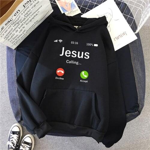 Funny Letter Printed Jesus Hoodies Men 2021 New Styles Hot Selling Male Pullover Casual Harajuku Sportswear Hip Hop Mens Hoody