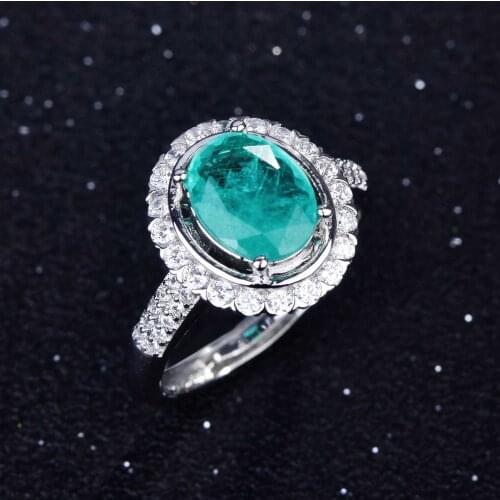Imitation Brazilian Paraiba color treasure set shake sound live ring earring pendant jewelry wholesale