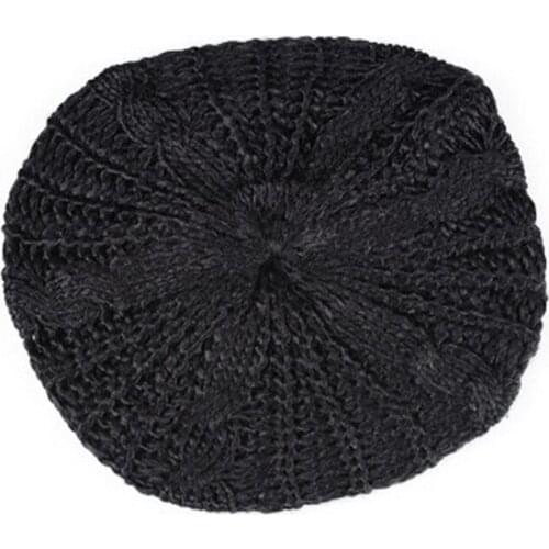 New Arrivals Womens Lady Beret Braided Baggy Beanie Crochet Warm Winter Hat Cap Wool Knitted For Female Fashion Accessory