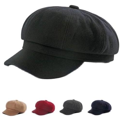 2021 Cotton Solid Military Hat Autumn Sailor Hat for Women Flat Top Female Travel Cadet Hat Captain Cap Berets 01