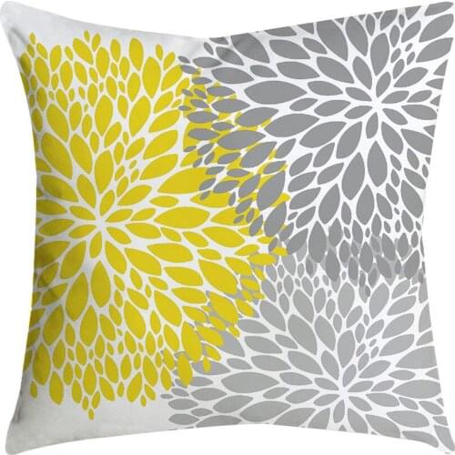 Ouneed PillowCase geometric Leaves Yellow Pillow Case Sofa Car Waist Throw Cushion Cover Polyester Home Decor animeative cojines