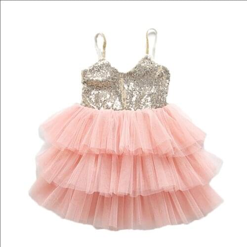 Blingbling strap dress for girls tulle mesh tutu dress baby girls party wedding costumes children Christmas clothes 2-6Yrs