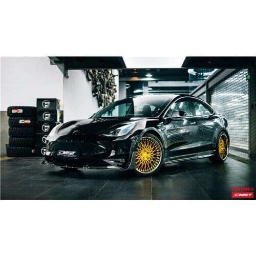 Suitable for Model3 Tesla Carbon Fiber Bar Cmst Black Warrior Appearance Surround Kit Lip Front Shovel