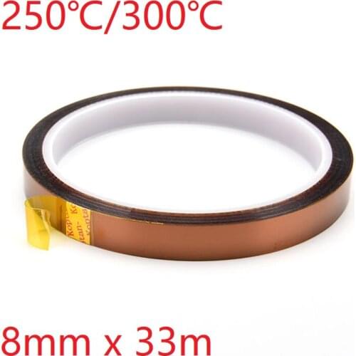 8mm x 33m Polyimide Adhesive Tape BGA PCB 3D Printing Board Protection High Temperature Heat Resistant Electronic Insulation