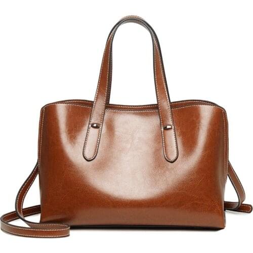 OCEHNUU Retro Luxury Woman Bag Leather Ladies Hand Bags Simple Elegant Genuine Leather Women Shoulder Bag High Quality Purse