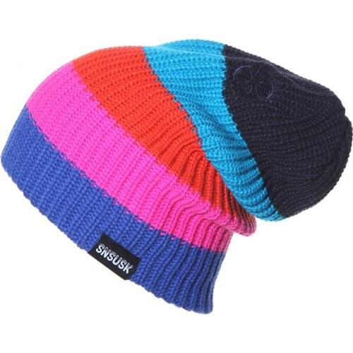 New Men Women Skiing Warm Winter Hats Female Knitting Skating Skull Caps For Woman Turtleneck Beanies Hat Snowboard Ski Cap