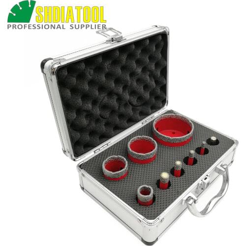 SHDIATOOL 9pcs/set Dia 6/8/10/12/20/35/45/68mm Vacuum Brazed Diamond Drill Bit M14 Drilling Core Bits Marble Ceramic Hole Saw