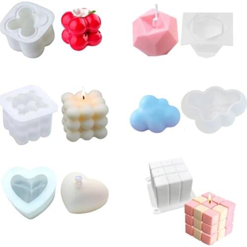 Rubiks Cube Silicone Candle Mold Round Candle Mould Soy Wax Aromatherapy Candle Material Diy Soap Mold Candle Making Supplies