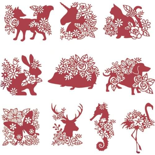 Silhouette Butterfly Rabbit Hedgehog Flamingo Animal Metal Cutting Dies For DIY Scrapbooking Embossing Paper Card Craft New 2019