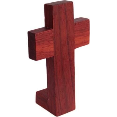 Humility Prayer Red Rosewood Cross Family Decoration Crafts