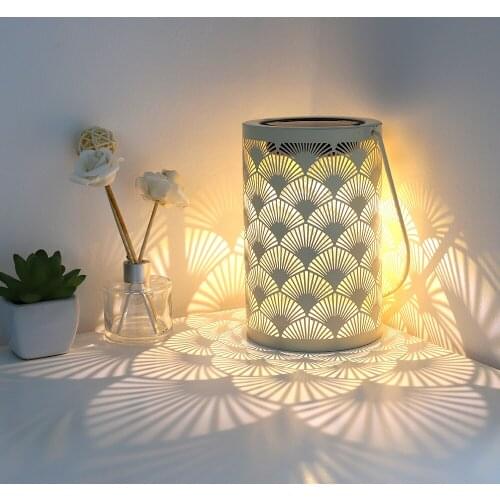 Retro LED Solar Lantern Lamp Projection Fan Solar Lights Solar Powered Waterproof Landscape LawnGarden Yard Outdoor Lighting