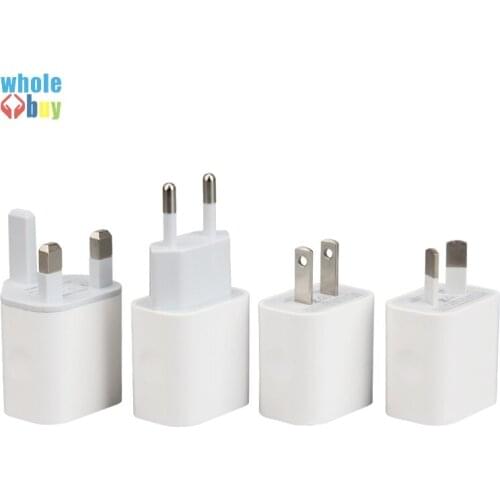 50pcs New White 2 Ports 2USB Dual USB Cell Phone Charger 5V 2A EU US AU UK Plug Wall Power Adapter for IPhone Samsung Genuine