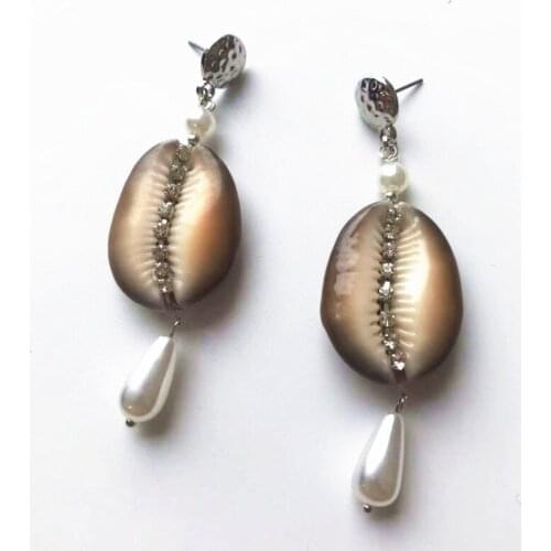 Bohemia natural shell earring elegant boho boucles d oreille femme jewelry circle earrings natural pearl pendant accessories