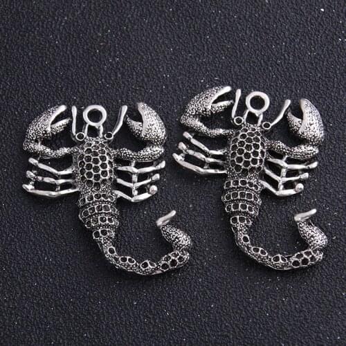 1pcs 38*50mm Antique Metal Zinc Alloy Animal Scorpions Pendant Charms Fit Diy Jewelry Making