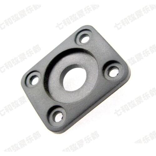 2 Pcs Black Rectangula Plastic Guitar Jack Plates for Electric Guitar (ZLCKB-BK-2)