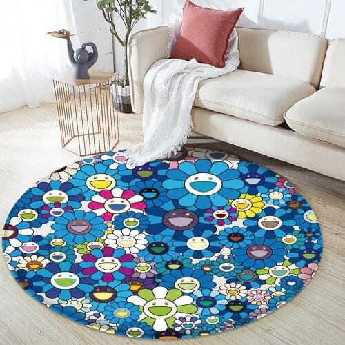 2021 Sunflower Mat Rug Non-Slip Water Flannel Carpet Non-slip Bath Mat Soft Fluffy Living Room Bedroom Decorative Carpet tapis
