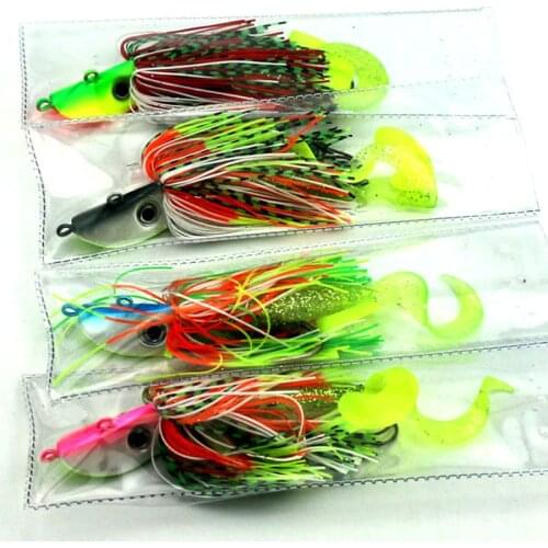 4pcs 40g big lead head buzzbaits soft rubber fishing lures octopus squid hook fishing baits bass pike isca pesca fishing tackles