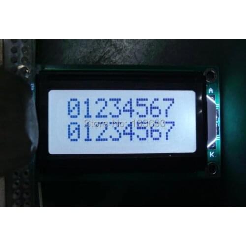 1pcs New Mini 0802 8x2 STN character Gray lcd module HD44780 or SPLC780 Controller white LED Backlight 16pin