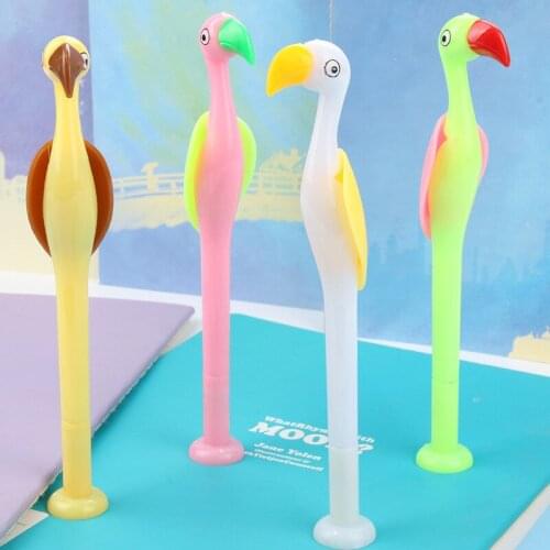 50PCS Creative Stationery Cute Flamingo Gel Pen Student Gift Prize Signature Pen Black Ink Pen Office Accessories