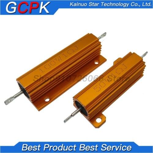 50W 100W Aluminum Power Metal Shell Case Wirewound Resistor 0.01R ~ 100K 1 6 8 10 20 200 500 1K 10K ohm resistance RX24 Igmopnrq