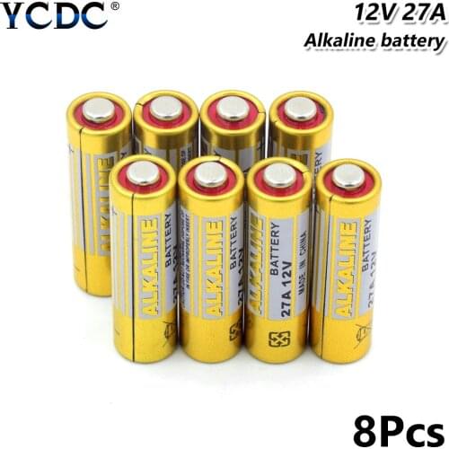 8pcs 12 V 27A G27A MN27 MS27 GP27A A27 A27BP K27A VR27 R27A GPS Tracker LED Flashlight Toy Clock Razor Alkaline Dry Batteries