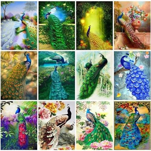 5D DIY Diamond Painting Animal Peacock Diamond Mosaic Cross Stitch Kits Full Square Round Embroidery Painting Home Decor