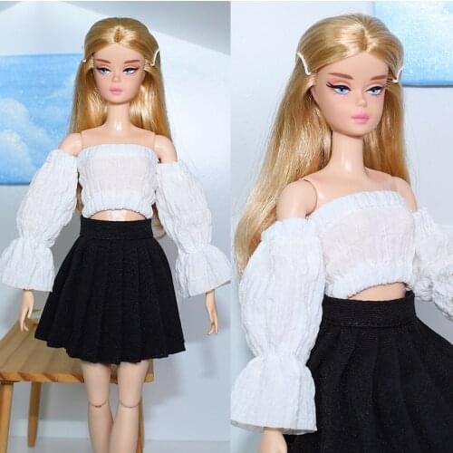 White top + black skirt / princess clothes set clothing outfit For 1/6 BJD Xinyi FR ST Barbie Doll / doll clothes