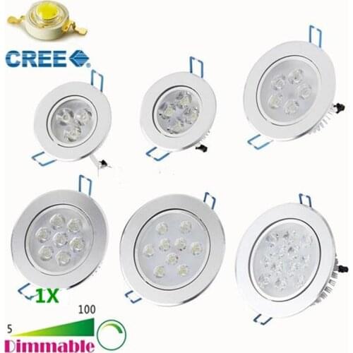 Bombillas Dimmable CREE LED Down light 9W 12W 15W 21W 27W 36W spotlight LED Ceiling Downlight LED Spot Lights AC 85-265V Luz