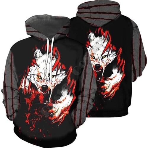 Brand Fashion Autumn Hoodies Wolf 3D Printed Men For Women Sweatshirt Unisex Zipper Hoodies Pullover Casual Jacket 01