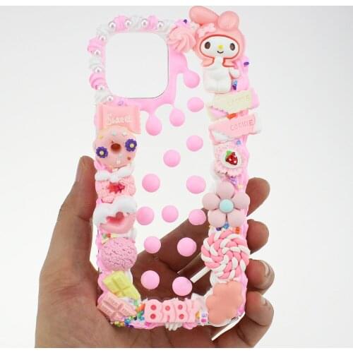 Handmade Kawaii Iphone 12 Pro Max 11 13 mini Phone Case For X XS XSMAX XR SE2020 7 8 Plus Apple Cover Cute Pink Protective shell