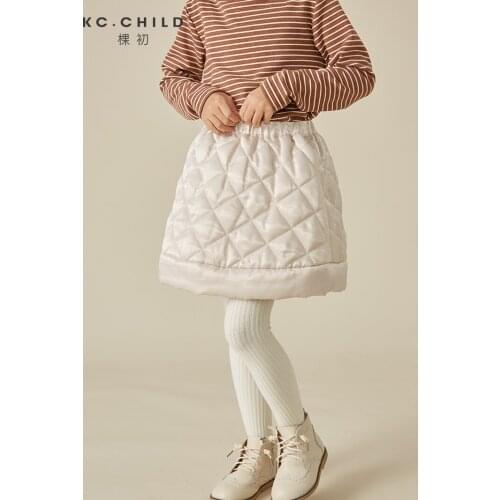 KC.Child Girls Skirt Kids Mini Skirt Childrens Rhombus Embossed Quilted Cotton Child Clothes Teenager Wram Dress Age2-12Y