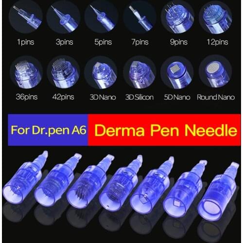 Ultima A6 Derma Needle Cartridge 10PCS Electric Derma Pen Needles Bayonet 9 24 36 42 pin Nano Cartridge For Auto Dr. Pen A6