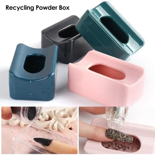 Nail Art Powder Recycling Box Nail Powder Storage Box Portable Infiltration Powder Container Nail Tool Manicure Storage Tools