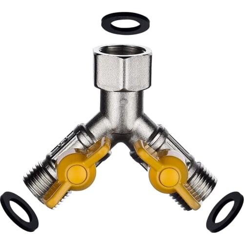 Shut Off Valve Brass Shower Diverter 3 Way Diverter Valve For Shower Arm, Brushed Nickel