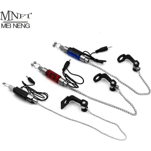 MNFT 1Pcs Fishing Bite Alarm Chain Hanger Indicator Carp Bite Bell LED Light Rod Tip Fishing Indicator Standard 2.5mm Plug Alarm
