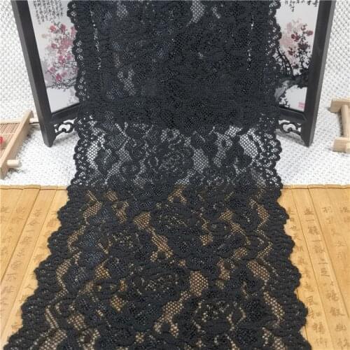 RR1230 15.5CM Fashion popular black lingerie and underwear sexy wide lace decoration