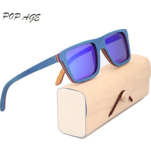 POP AGE Blue Mirror Sunglasses Man Polarized Eyewear Mens Sun Glasses 2018 Gafas De Sol Polarizadas De Los Hombres GB003