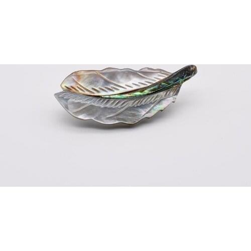 Natural Womens Feather Shell 5.7X3.2 cm Brooch